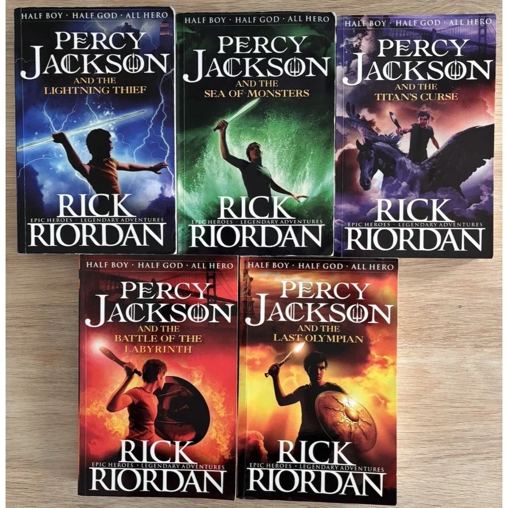 Percy Jackson Lot 5 Rick Riordan Sea Monsters Titan Curse Labyrinth Lightning +
